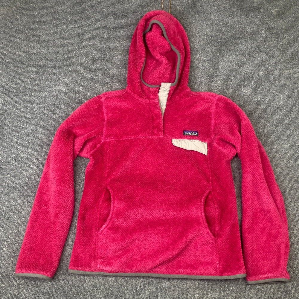 Patagonia Re-Tool Snap-T Fleece Hoodie Pink Pullover 25435 Women Small
